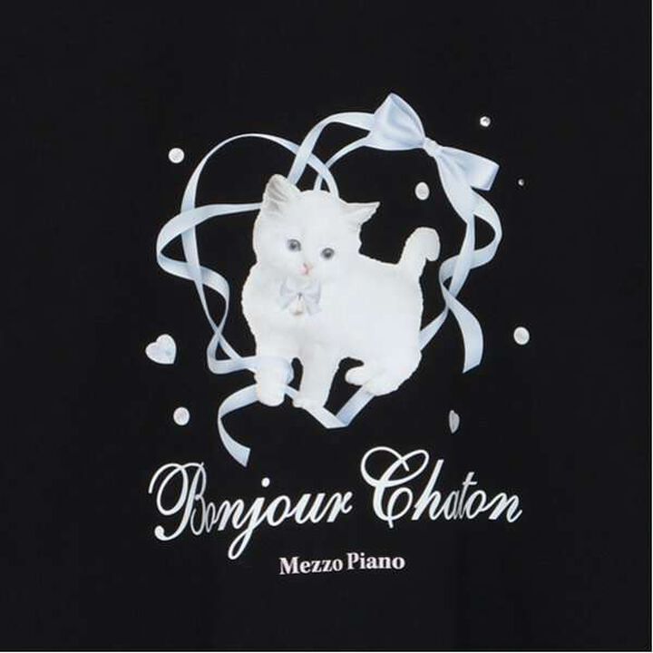 [GOOD PRICE] Bonjour Chaton Long-Sleeve T-Shirt,Black, medium image number 13