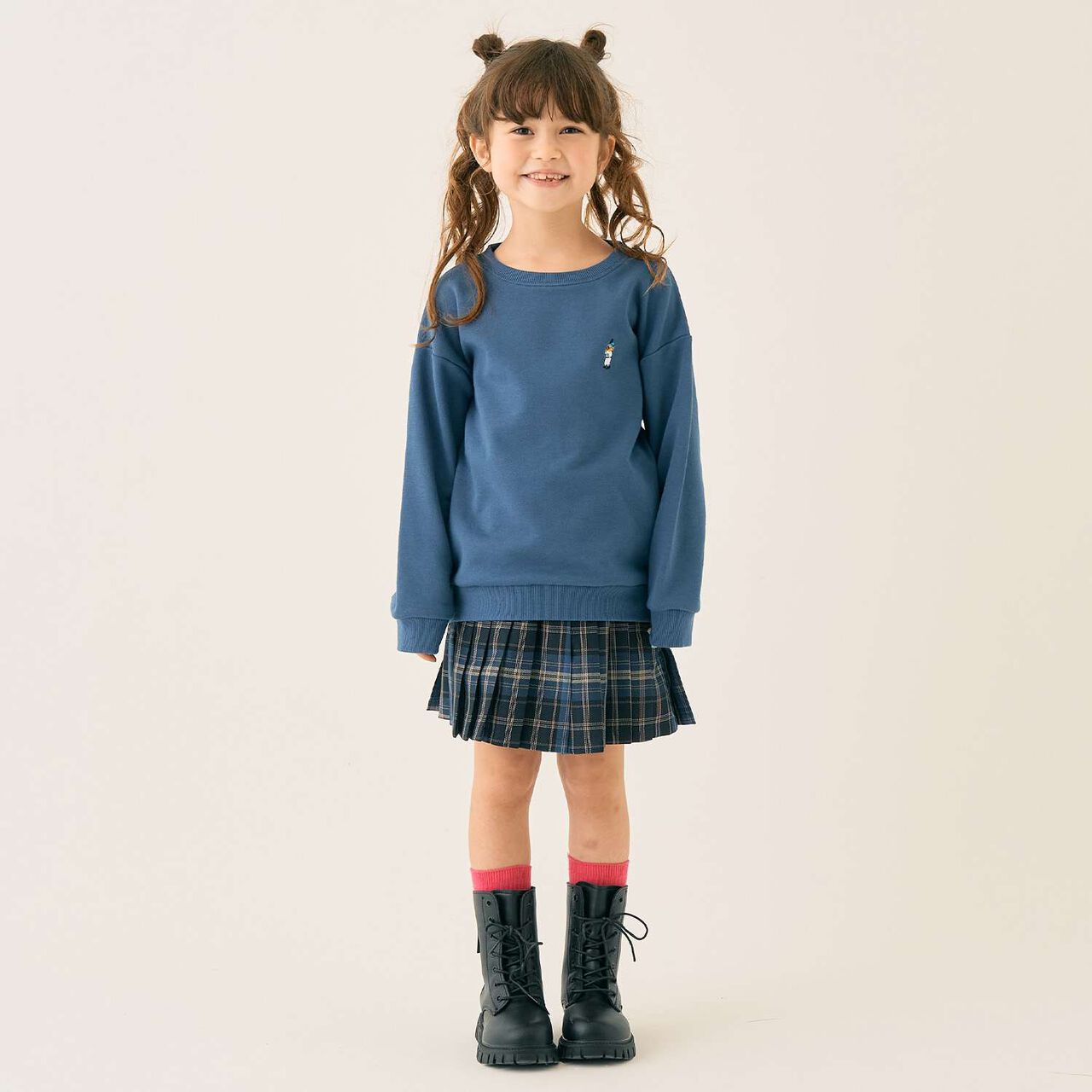 Bear Embroidery Fleece Sweatshirt,Blue, large image number 20