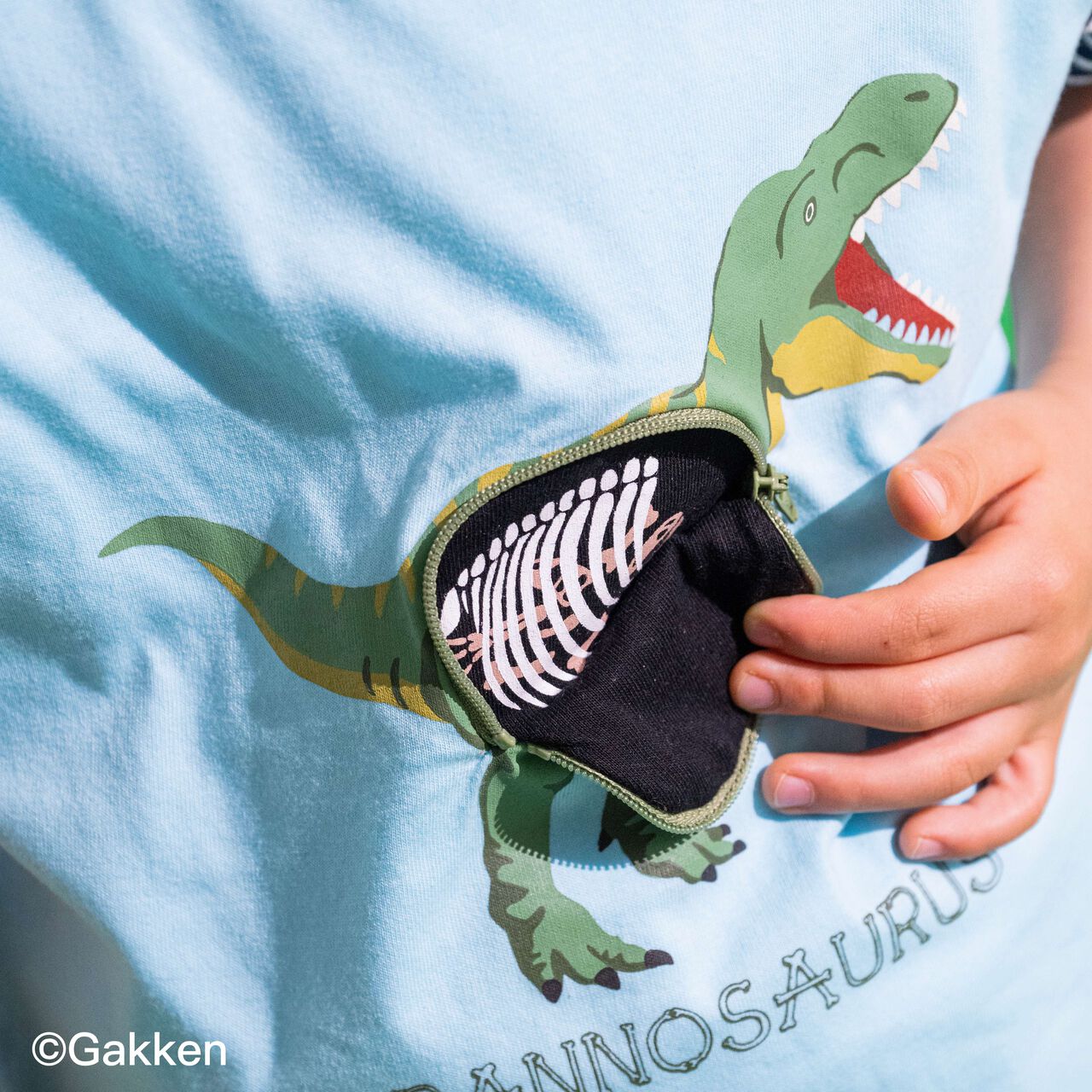 [Gakken] Dinosaur Mechanism Short Sleeve T-Shirt,Sax blue, large image number 8