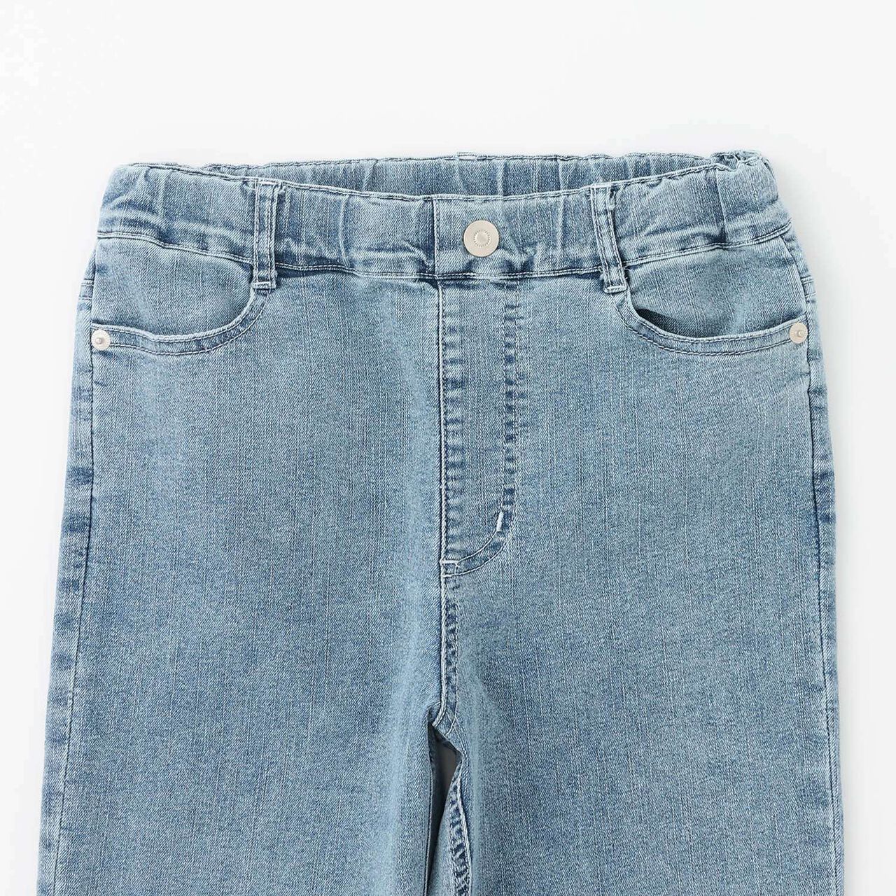 [Trois Lapins] Stretch Denim Roll-Up Pants,Sax blue, large image number 2