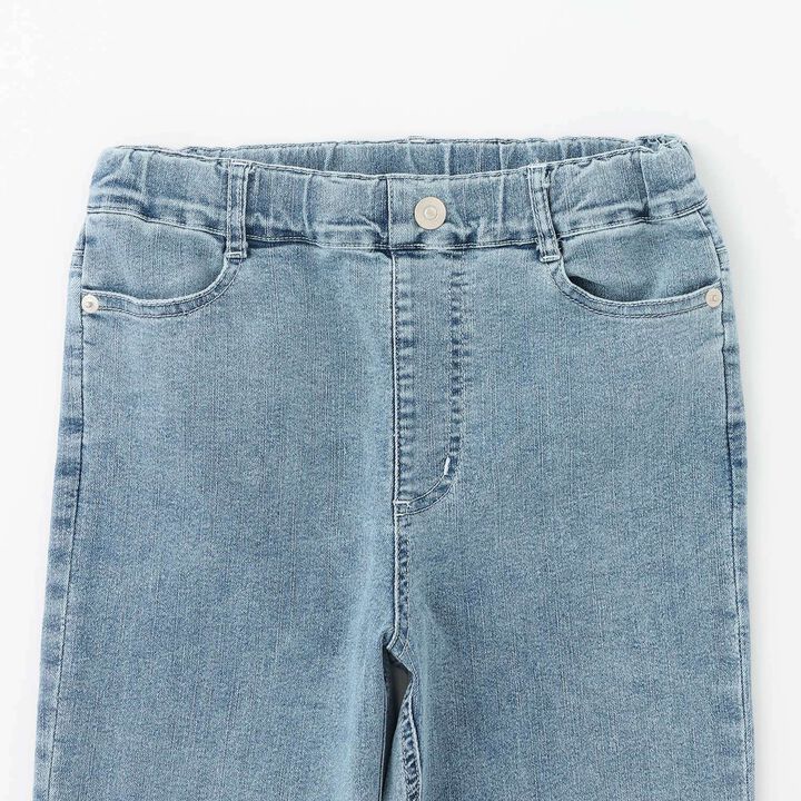 [Trois Lapins] Stretch Denim Roll-Up Pants,Sax blue, medium image number 2