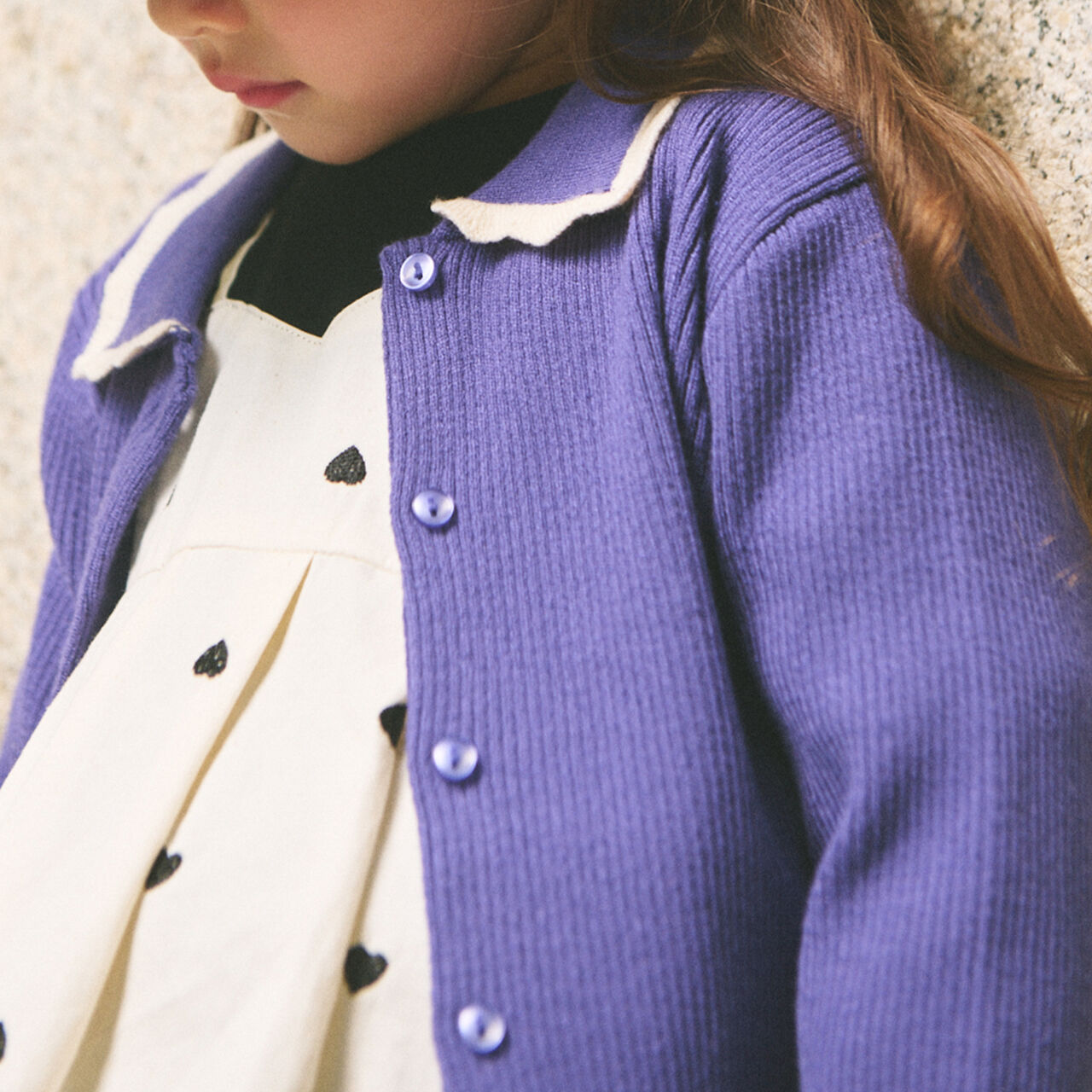 Link Collar Knit Cardigan,Top gray, large image number 4