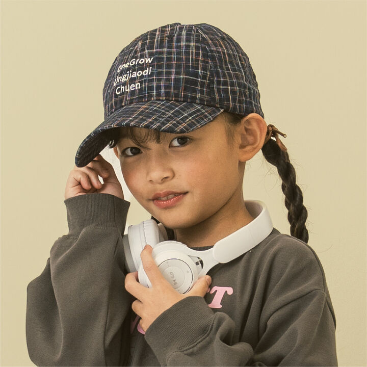 [D Select] Checkered Logo Embroidery Cap,, medium
