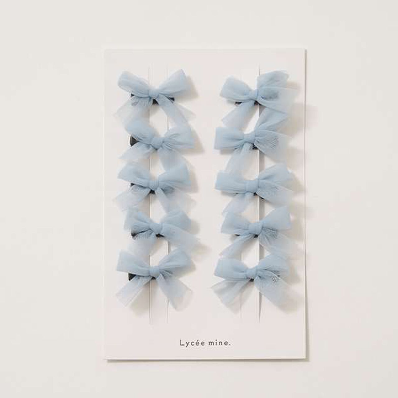 Tulle Ribbon Mini Hair Clips 10-Piece Set,Gray, large image number 8