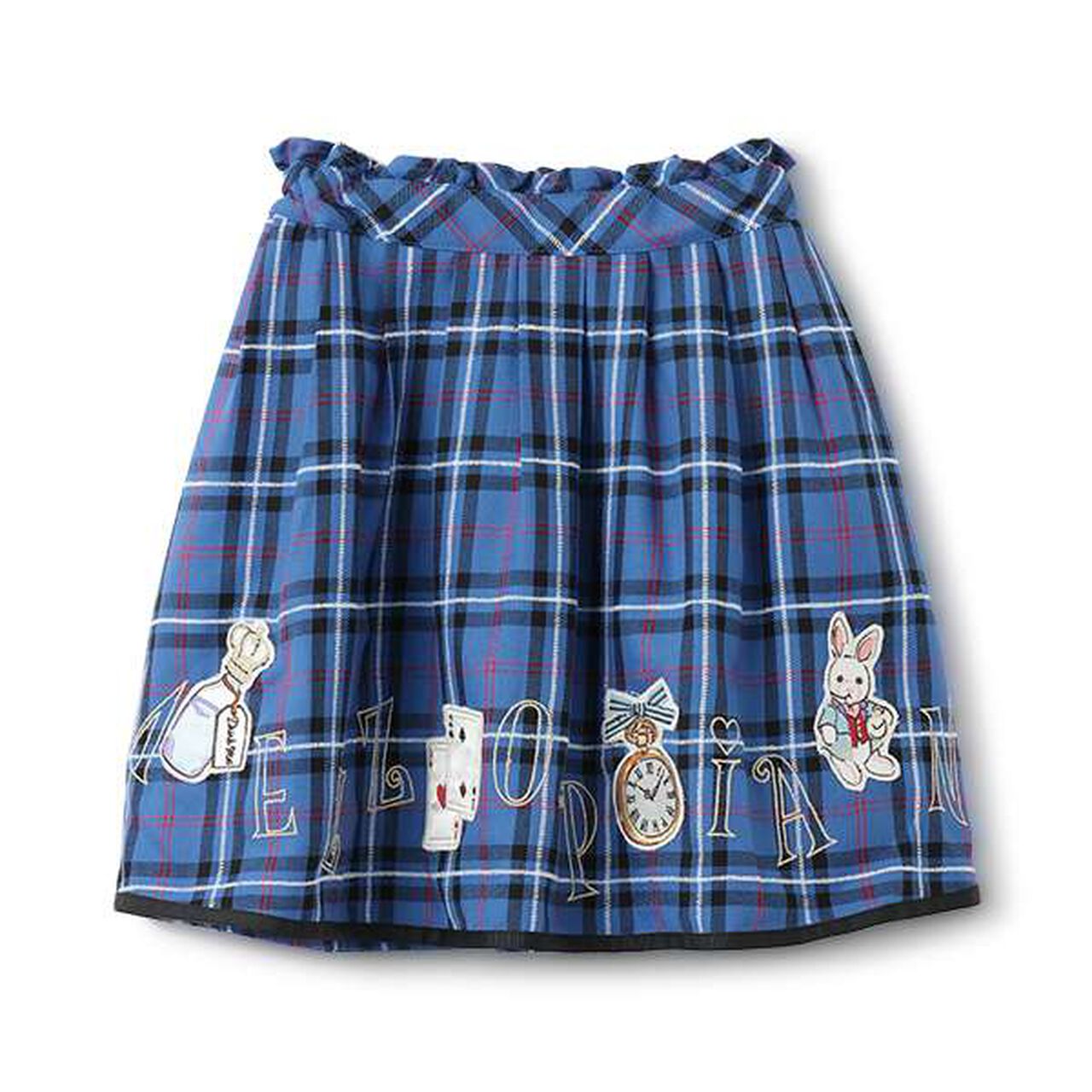 Alice Motif Check Skirt,Red, large image number 12