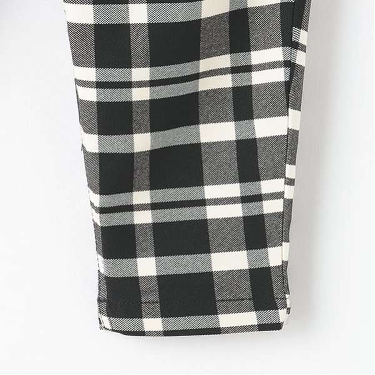 Wool Lined Check Tapered Pants,Black, large image number 12