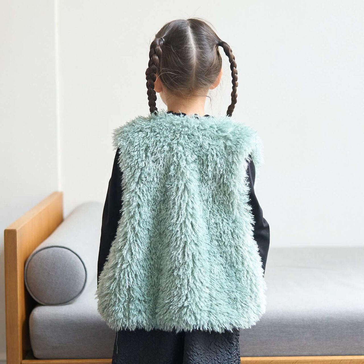 Fluffy and Soft Halloween Fur Vest,Mint, large image number 28