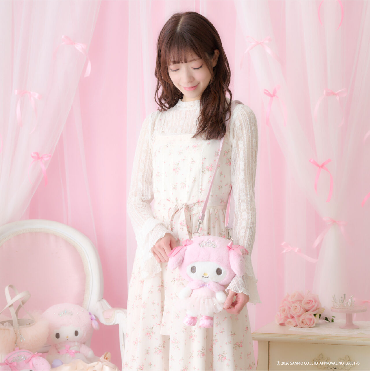 [My Melody/My Sweet Piano] Plush Shoulder Bag,Pink, large image number 21