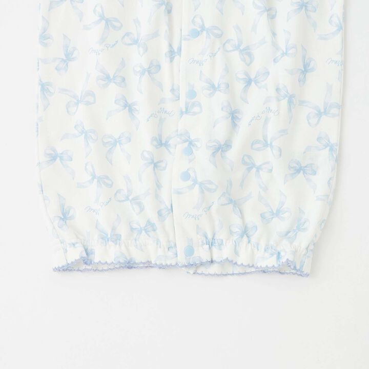 [Box Included] Ribbon Pattern Short-Sleeve 2-Way All-in-One & Bib Set,Sax blue, medium image number 5