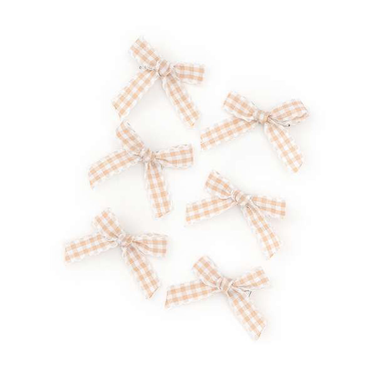 Check Ribbon Mini Hair Clips 6P Set,Black, large image number 2