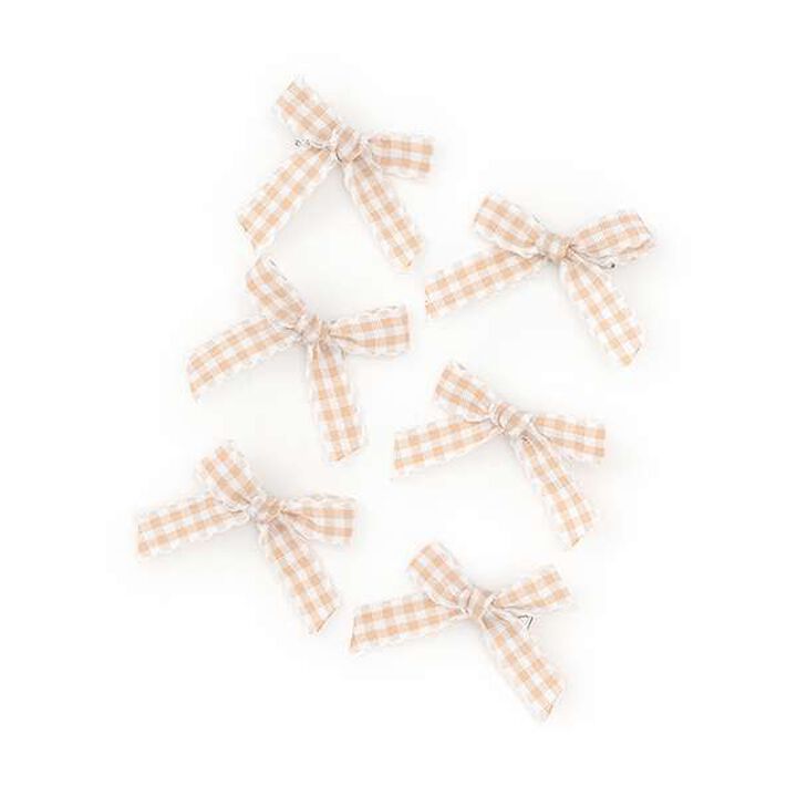 Check Ribbon Mini Hair Clips 6P Set,Black, medium image number 2