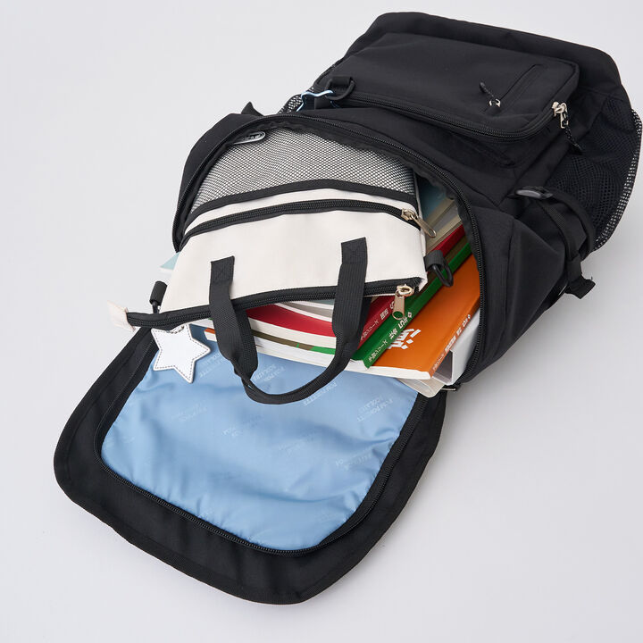 32L Lightweight Water-Repellent Bucket-Style School Backpack,Black, medium image number 21