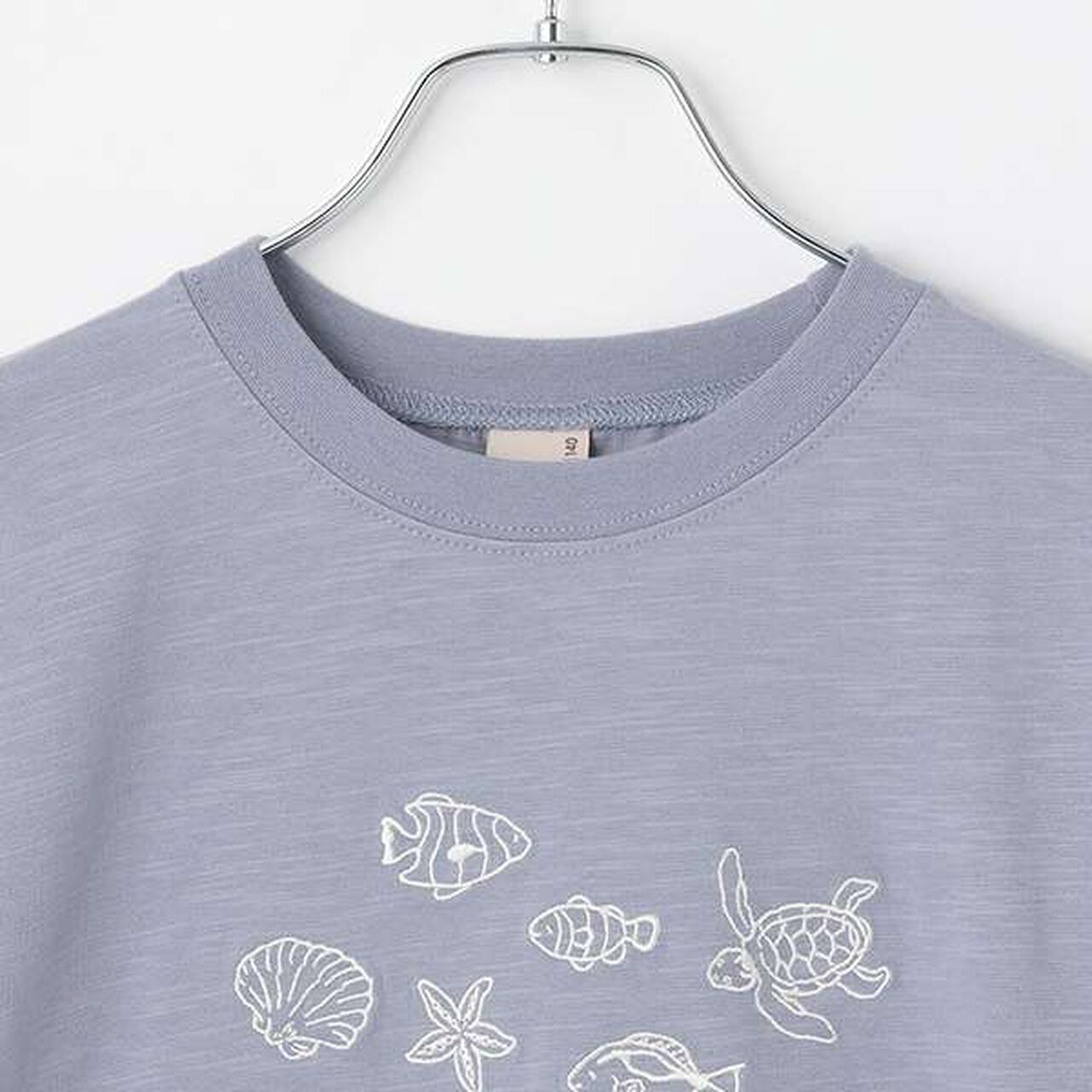 [Cool Touch] Embroidered Short Sleeve T-Shirt (Junior Size),Off white, large image number 2