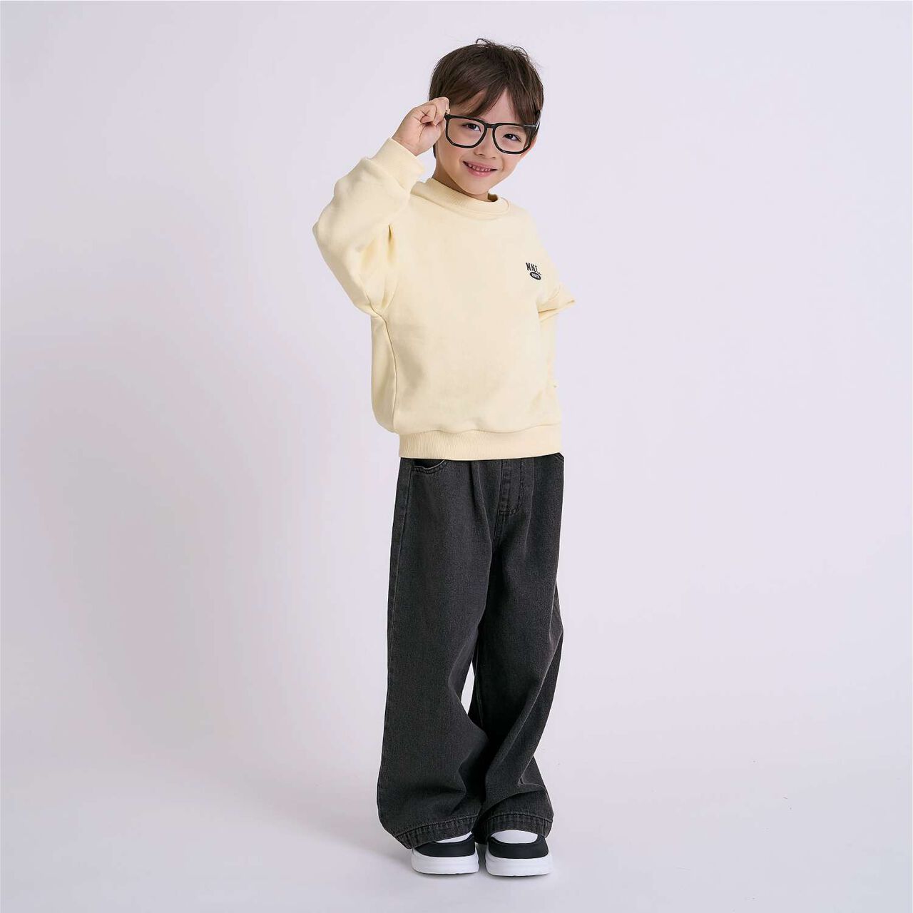 Denim Wide Pants,Black, large image number 10