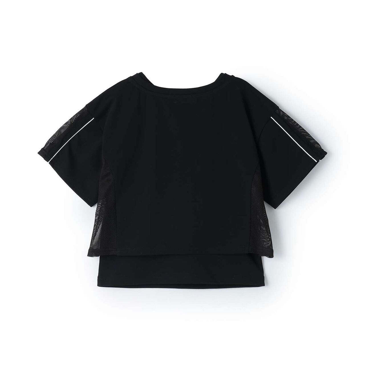 Mesh Panel T-Shirt & Tank Top Set,Black, large image number 1