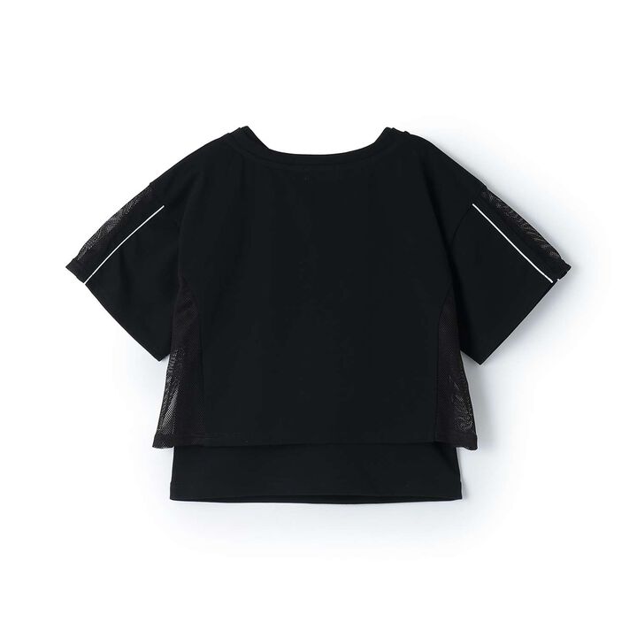 Mesh Panel T-Shirt & Tank Top Set,Black, medium image number 1