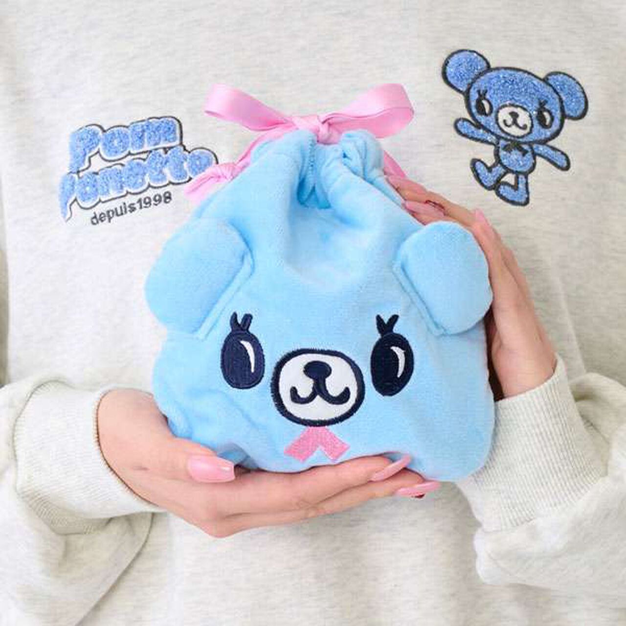 Mint-kun Mini Pouch,Sax blue, large image number 0