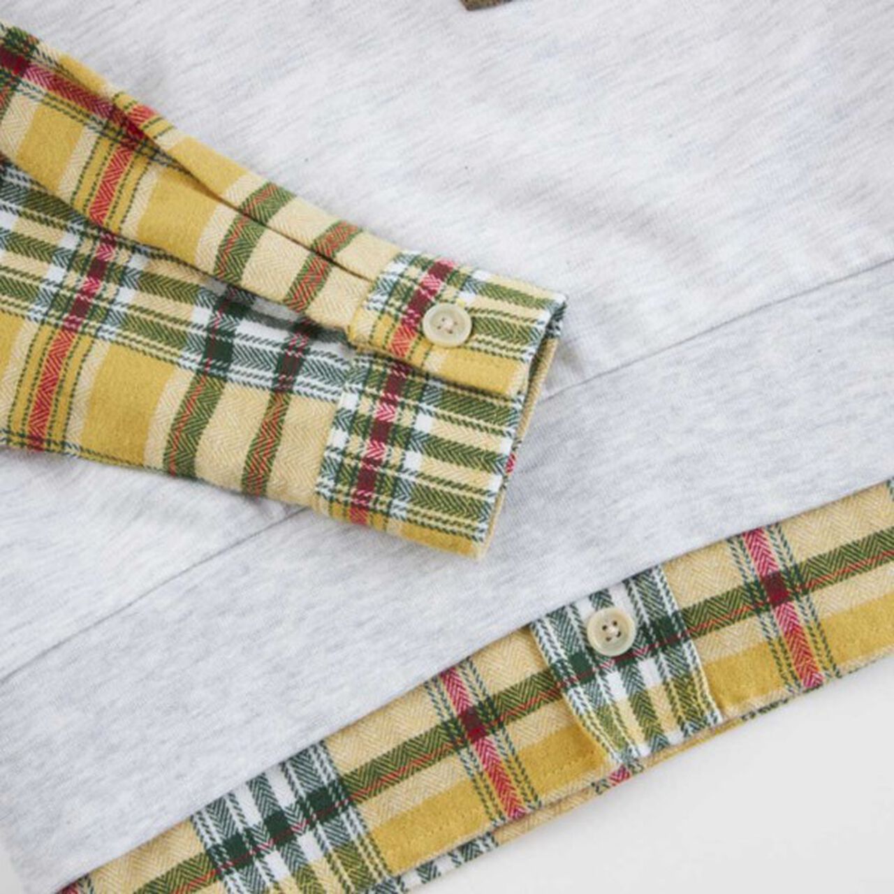 KPBOY Checkered Layered Sweatshirt in Lightweight French Terry (90-160),Black, large image number 6