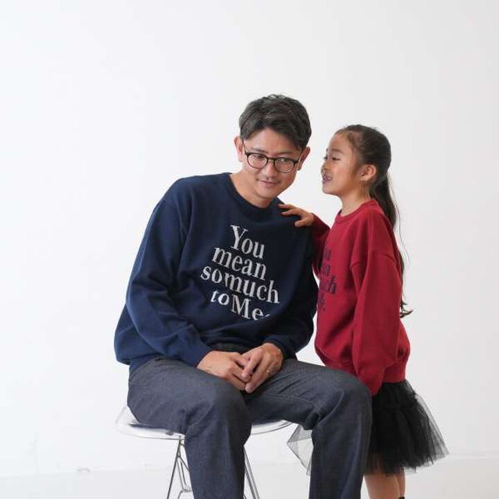 [Matching with Dad Outfit] Machine Washable Kids Logo Knitwear,Navy, medium image number 3