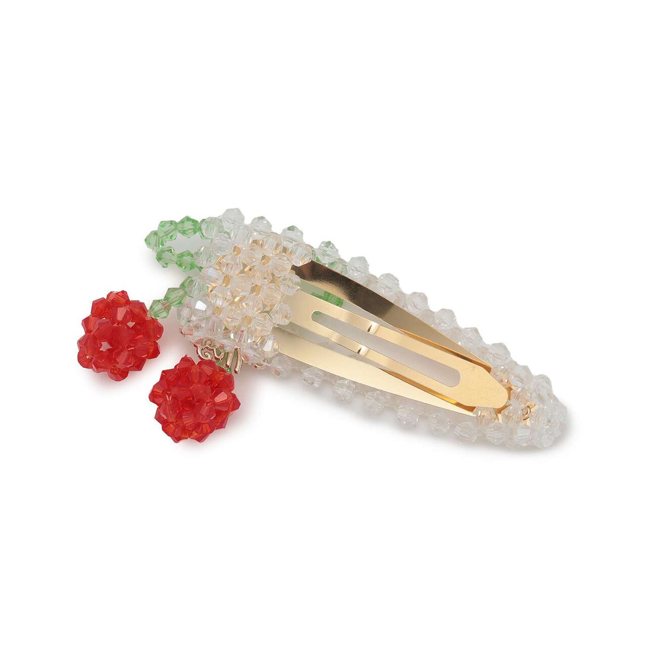 Sparkling Beaded Cherry Hair Pin,Red, large image number 1