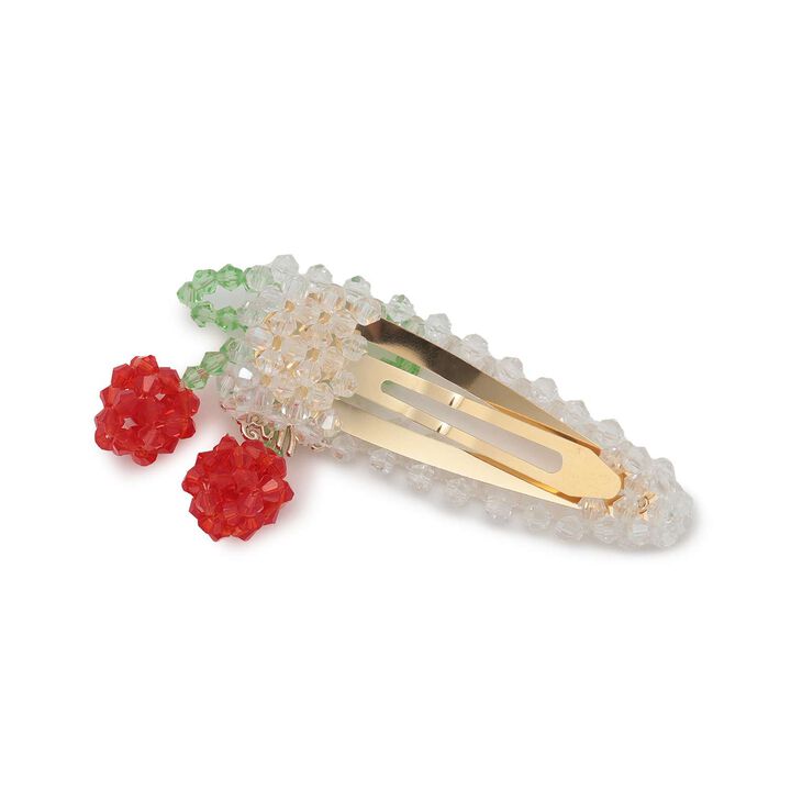 Sparkling Beaded Cherry Hair Pin,Red, medium image number 1