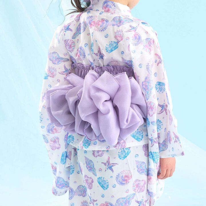 [Easy Wear♪] Cool Touch 4-Way Separate Yukata with Obi Belt (Kawaii) [Kids Girls],Dark red, medium image number 22