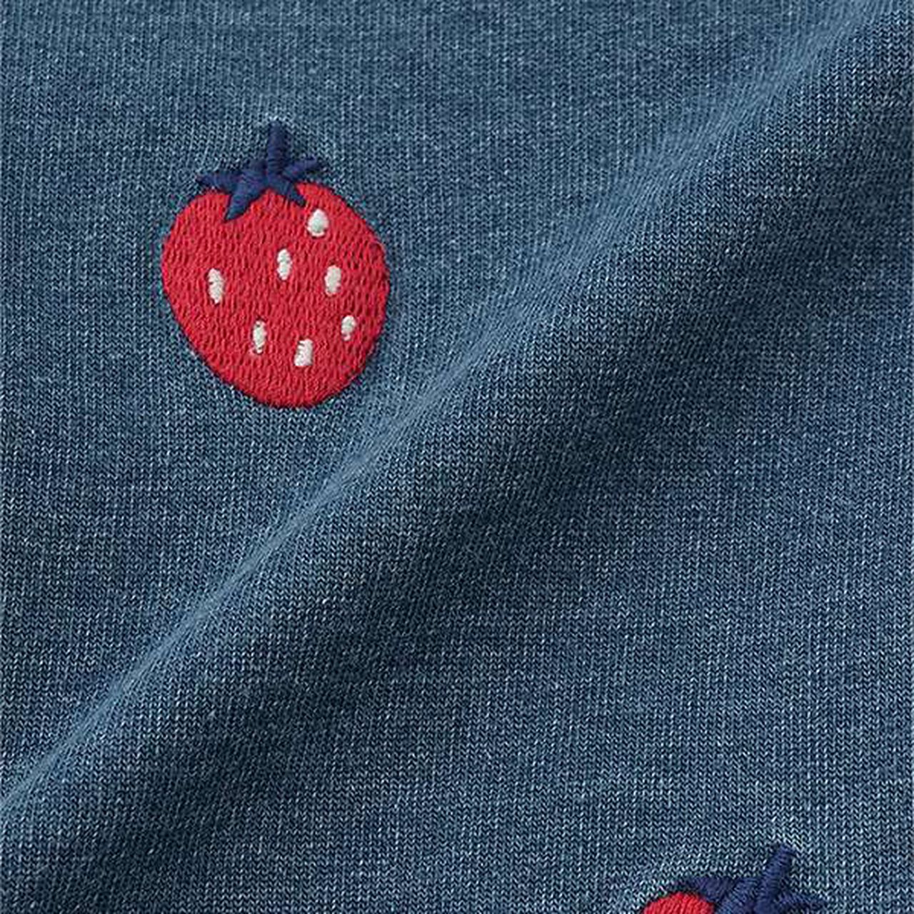 Strawberry Knit Denim Pants,Navy, large image number 6