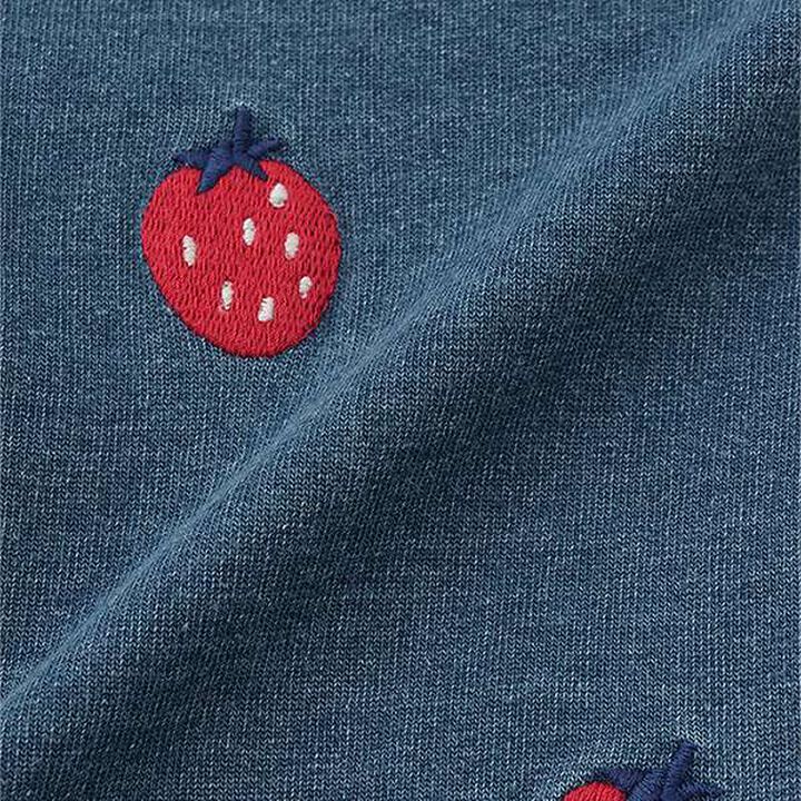 Strawberry Knit Denim Pants,Navy, medium image number 6