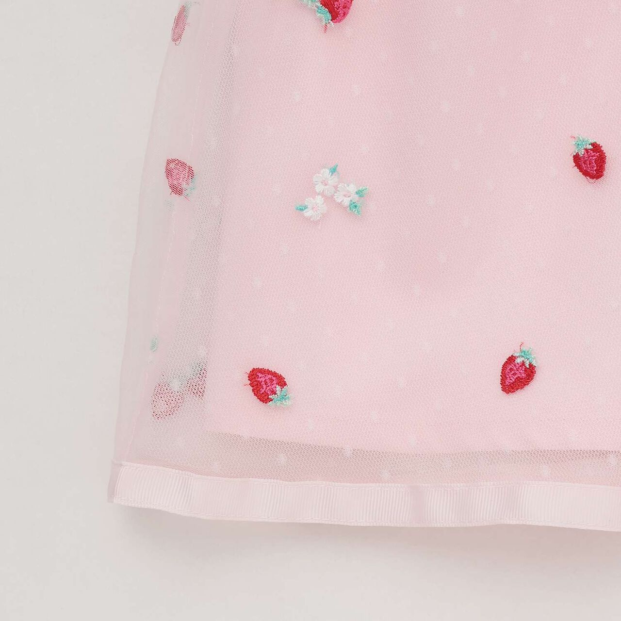 Strawberry Embroidery Tulle Docking Dress,Sax blue, large image number 5