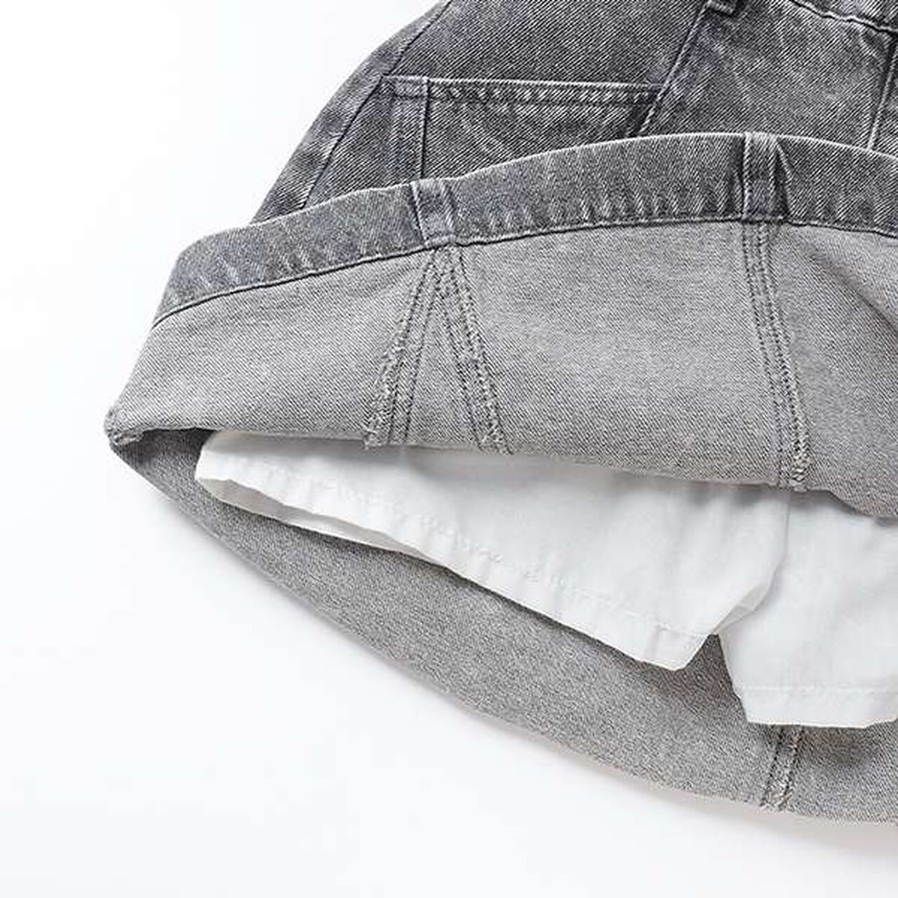 Chic Contrast Skirt,Blue, large image number 5