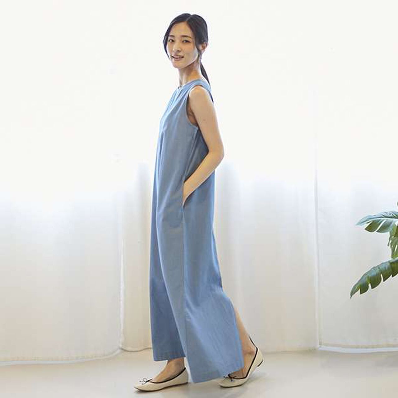 [Link] Sleeveless One-Piece Dress (Adult Size),Blue, large image number 7