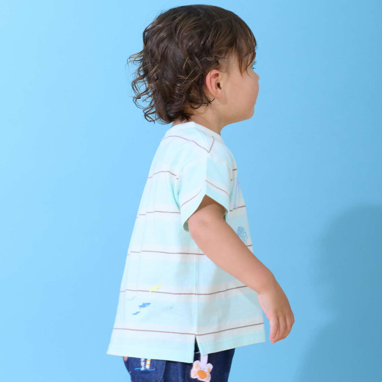 [Cool Touch] Sea Creature Appliqu&eacute; Short Sleeve T-Shirt,Off white, large image number 7