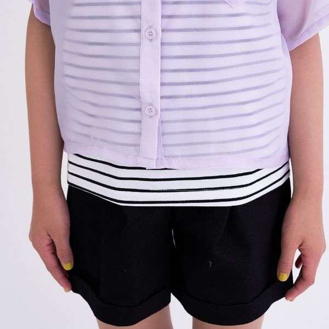 [3WAY] Short-Sleeve Sheer Shirt & Cool Sensation Tank Set,Lavender, large image number 14