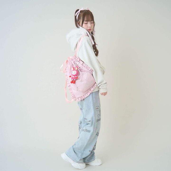 A4-Compatible Water-Repellent Sparkling Bellie Knapsack,Pink, medium image number 9