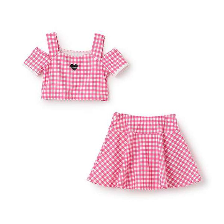 [UV Protection/SWIM] Off-Shoulder Top with Flare Skirt Pants,Black, medium image number 2