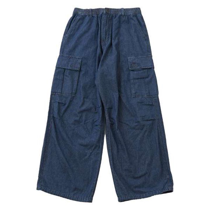 Light Denim Wide Cargo Pants,Deep blue, medium image number 13