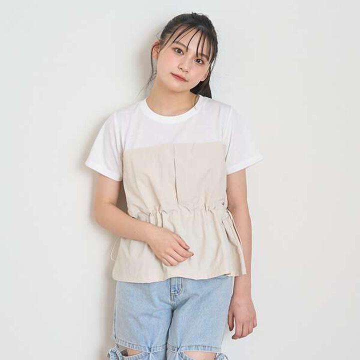 Layered Peplum Half T-Shirt,Black, medium image number 11