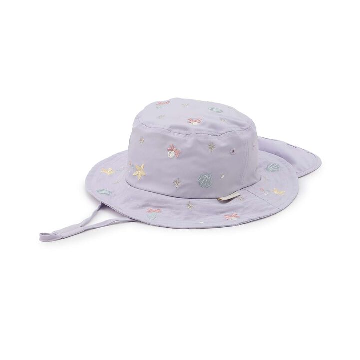 [Heat Shielding] Embroidered Bucket Hat,Sax blue, medium image number 4