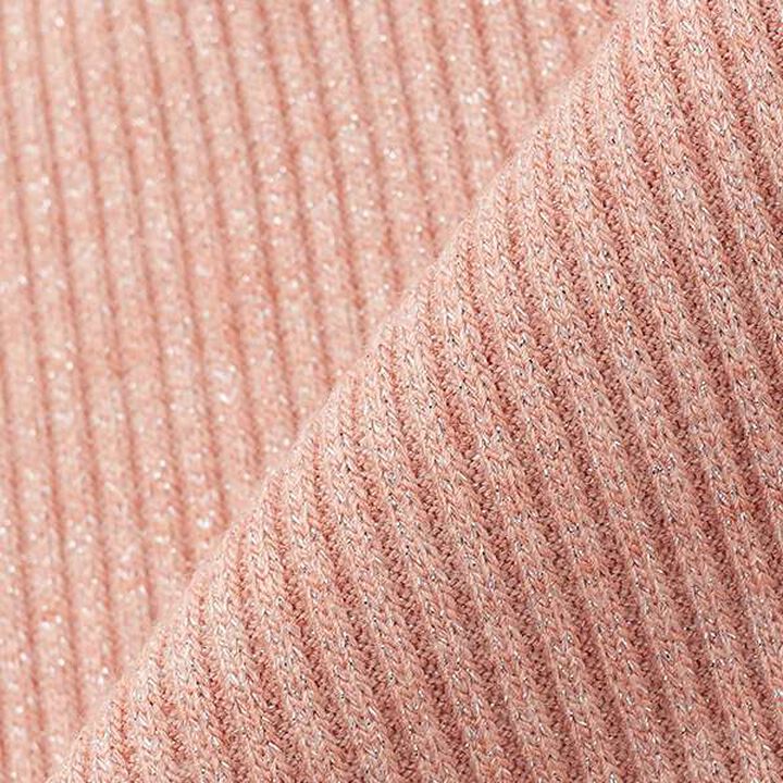 Ribbed Long-Sleeve T-Shirt with Shoulder Slits,Pink, medium image number 4