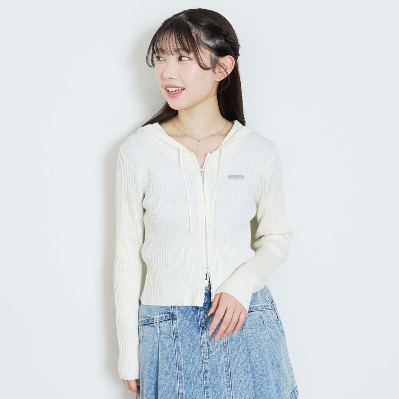 [LTXC] [Arael] Rib Zip Hoodie,Off white, large image number 0