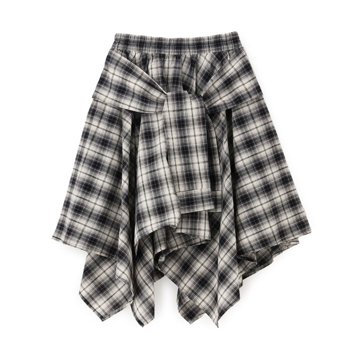 [LTXC] Waist Wrap Checkered Midi Skirt,, medium