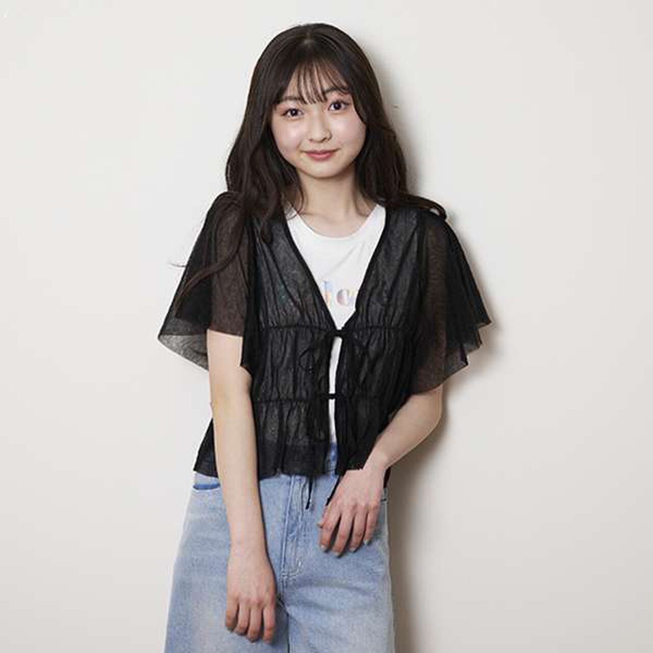 Tulle Bolero with Inner Lining,Black, large image number 0