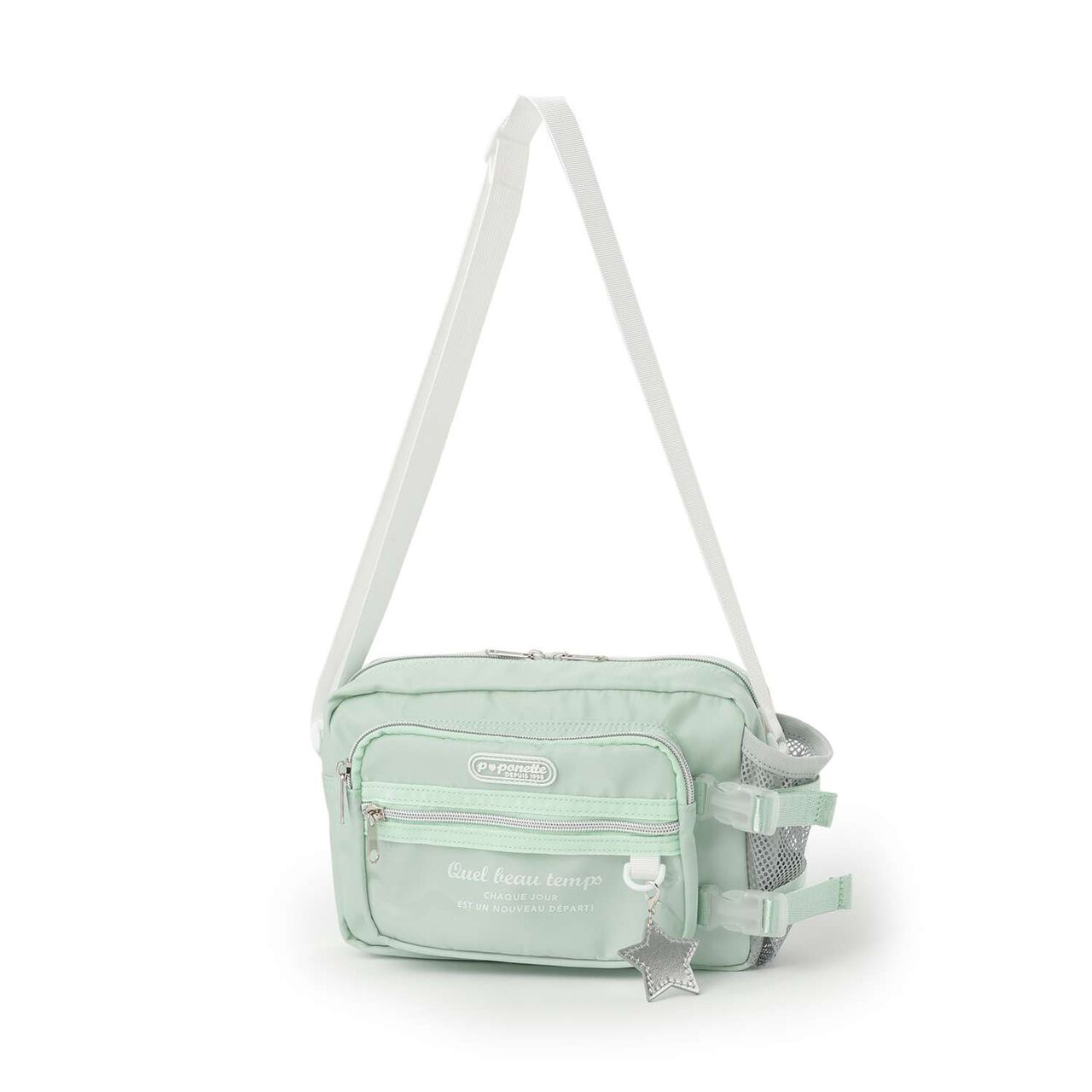 Casual Shoulder Bag with Bottle Holder,Light blue, large image number 14