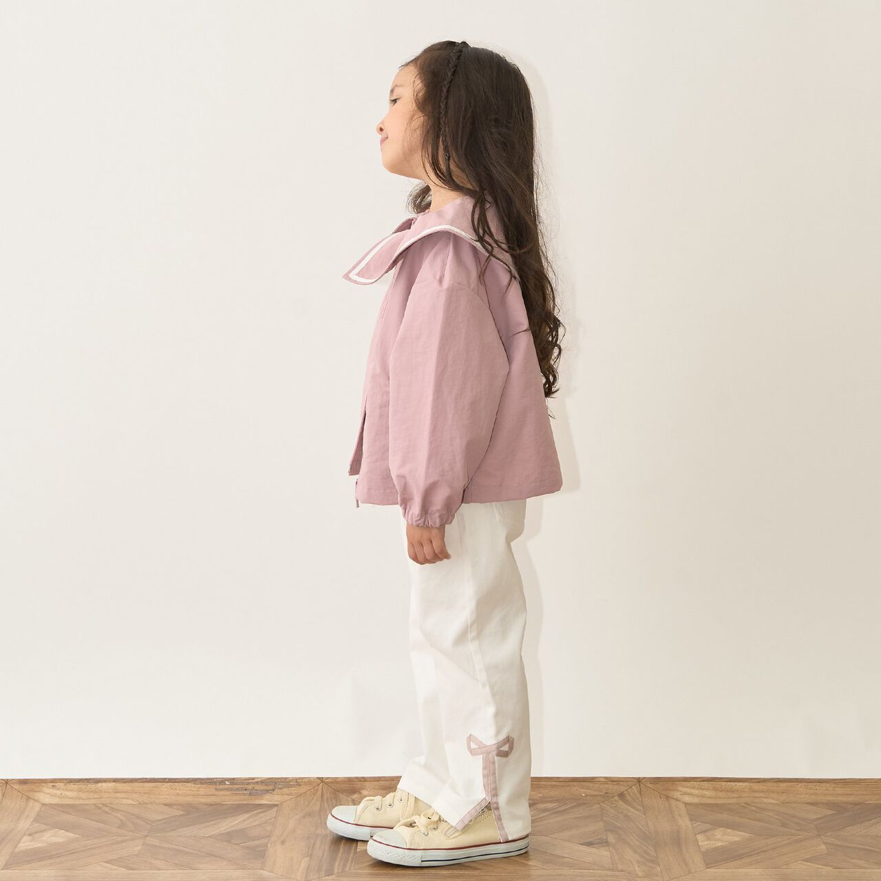 Frill Collar Windbreaker,Navy, large image number 22