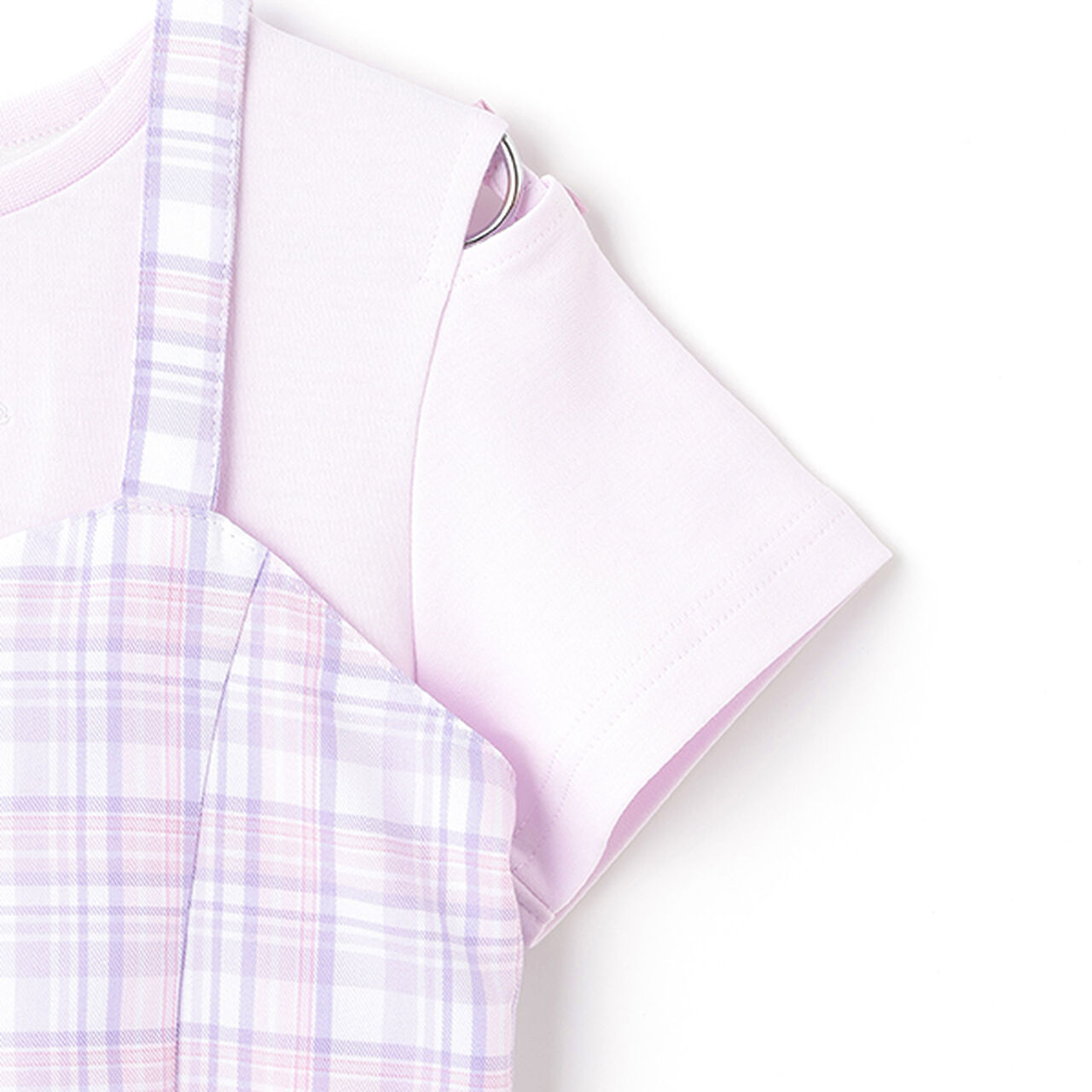 Check Vest & Short Sleeve T-Shirt Set,Blue, large image number 8