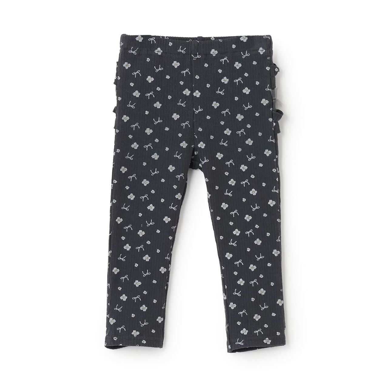 Back Frill Leggings,Charcoal gray, large image number 0