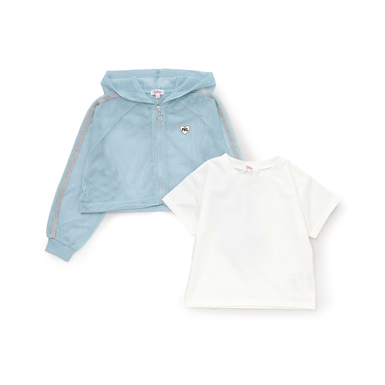 [Set Item] Mesh Hoodie + Short Sleeve T-Shirt,Sax blue, large image number 2