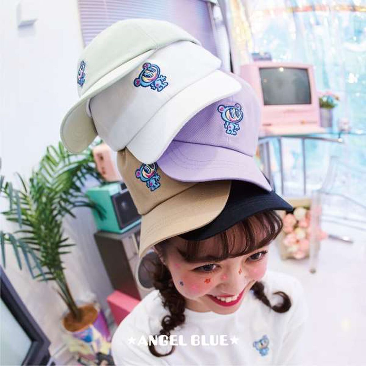 [ANGEL BLUE] Mr. Nakamura Embroidered Cap,Beige, large image number 2