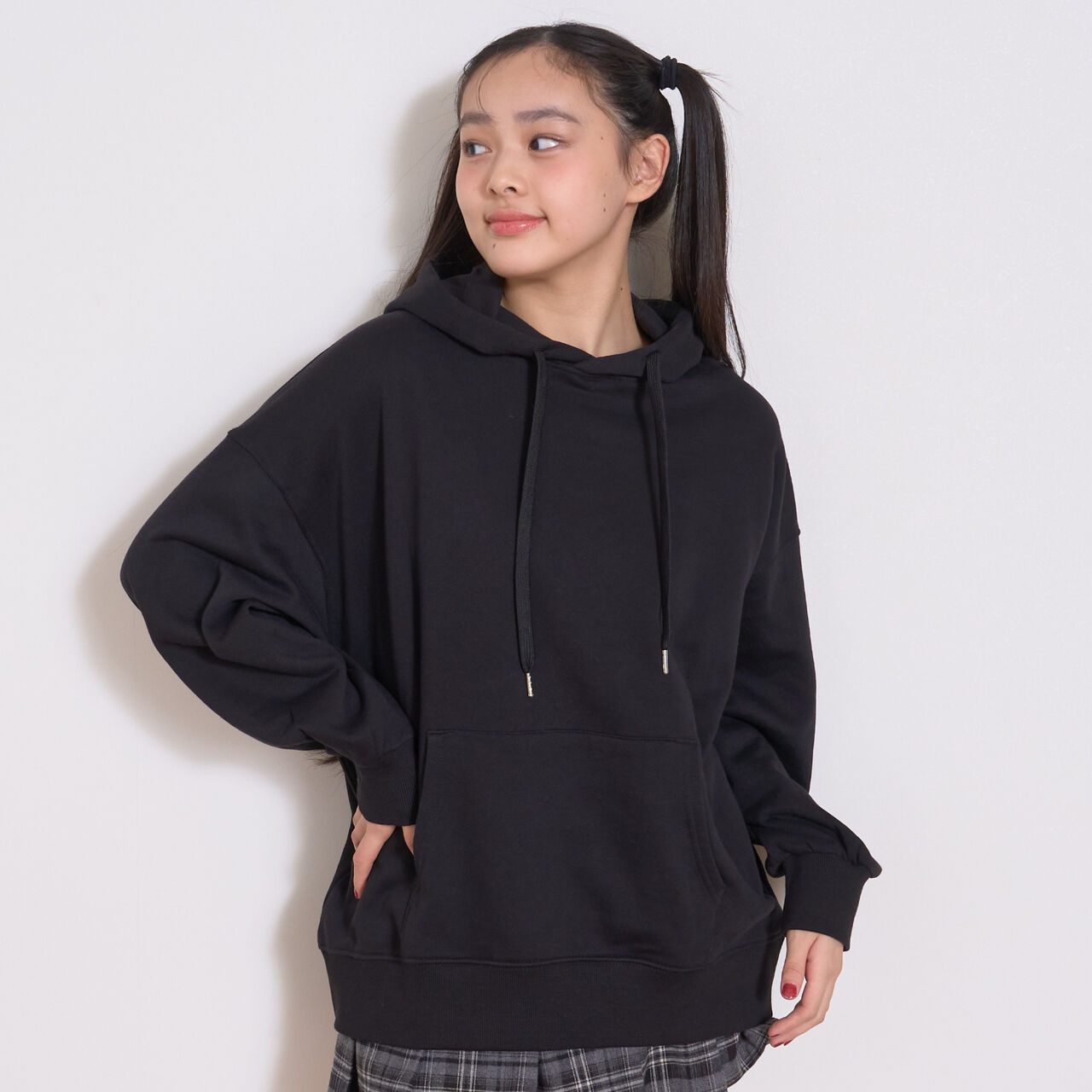 Wool Lined 100% Cotton Pullover Parka,Black, large image number 5