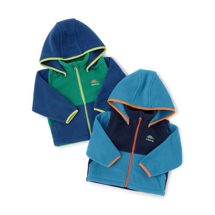 Dinosaur Color Block 3-Way Fleece Parka,Navy, medium image number 10